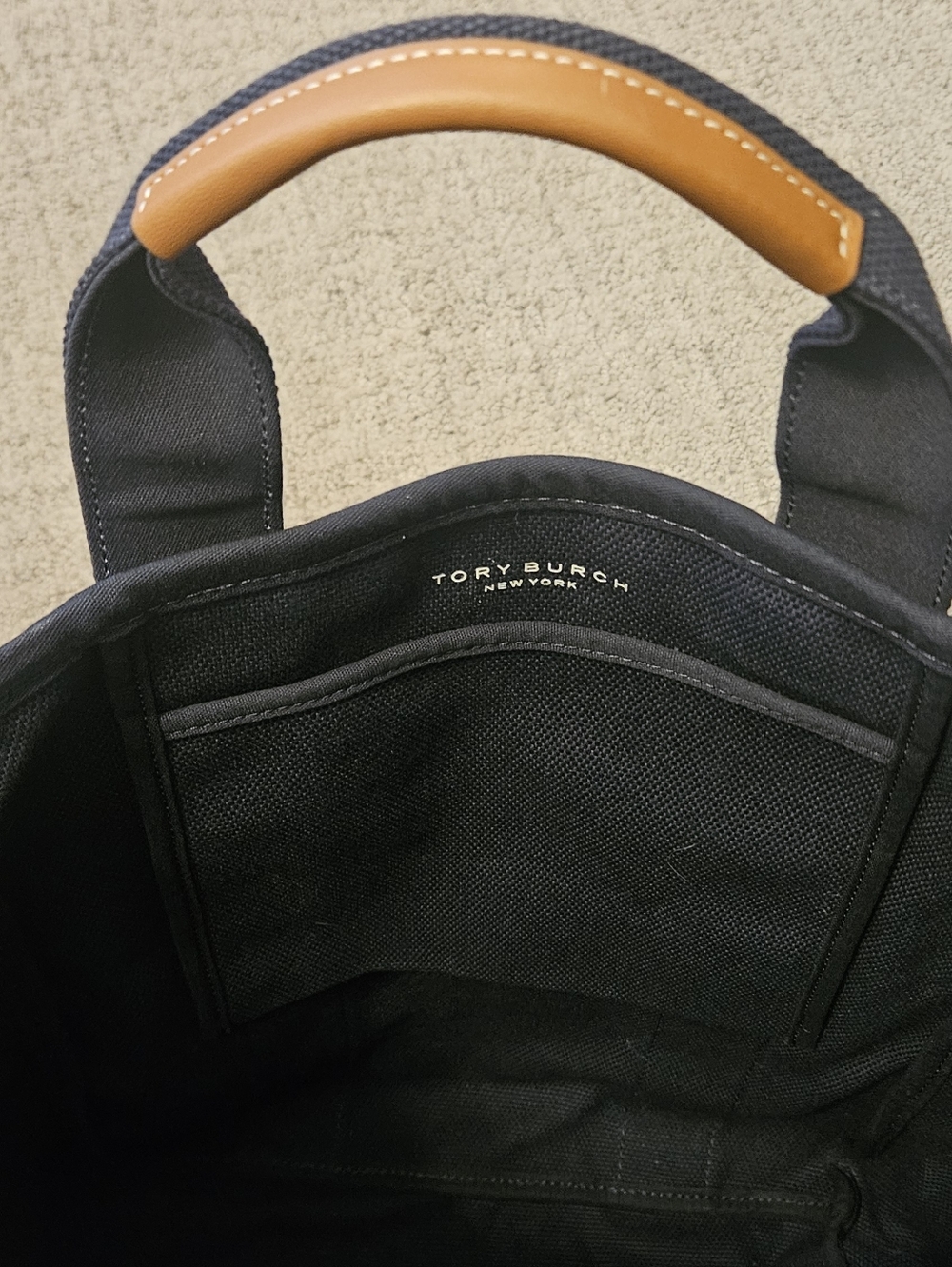 Tory Burch Canvas Midnight Blue Navy Mercer tote - Picture 7 of 11